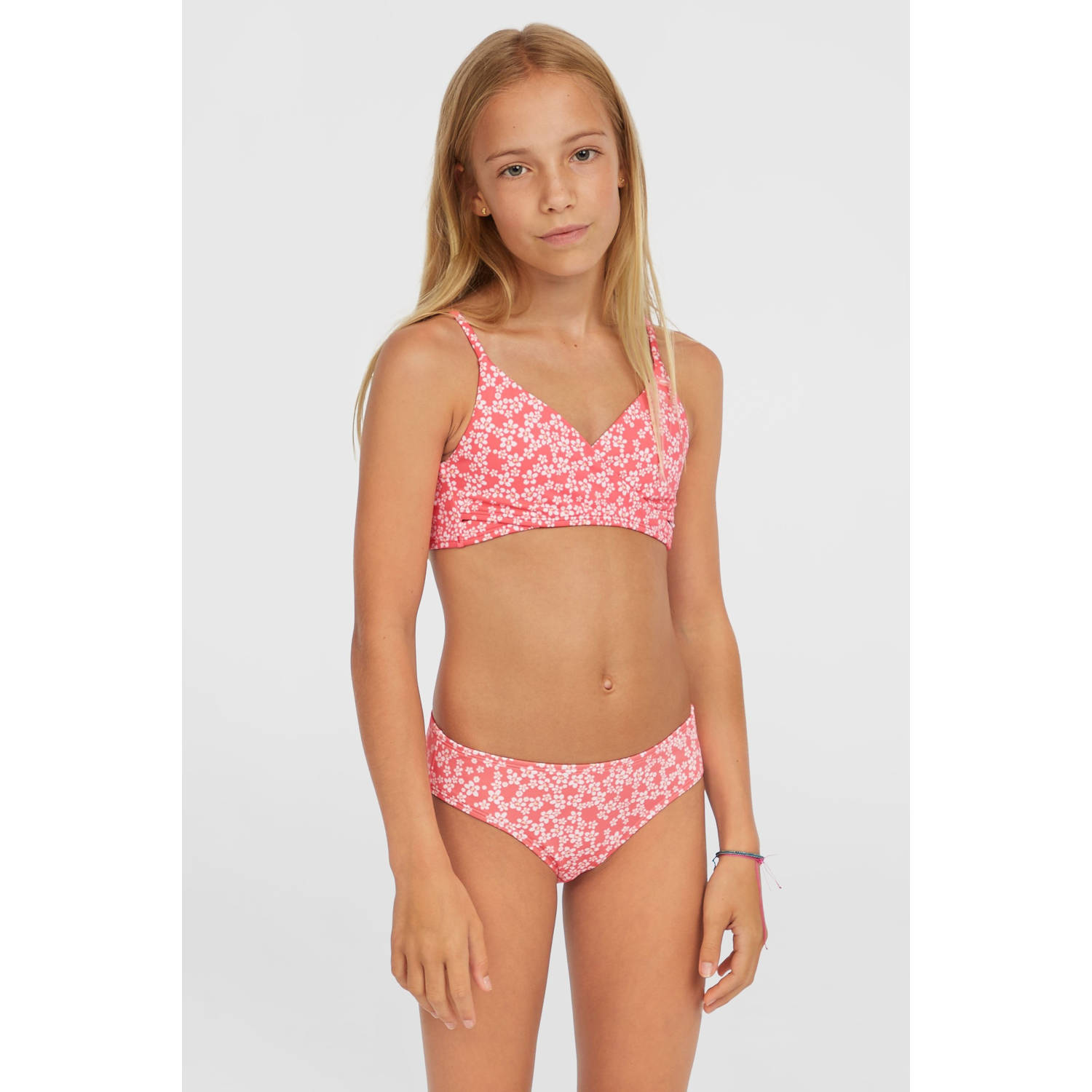 O'Neill crop bikini Bralette roze wit