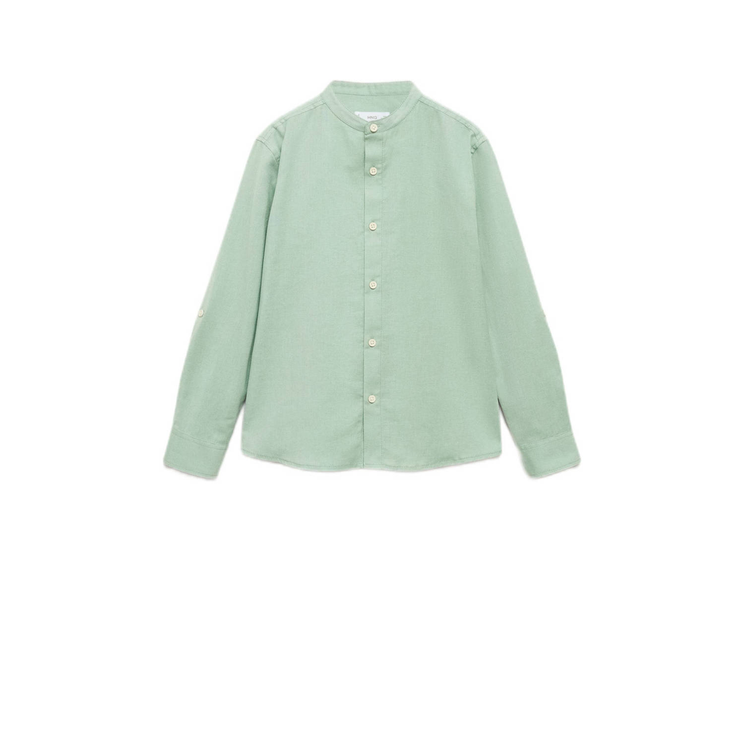 Mango Kids linnen overhemd mintgroen