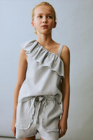 linnen casual short lichtblauw