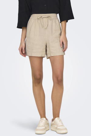 straight high waist casual short crème