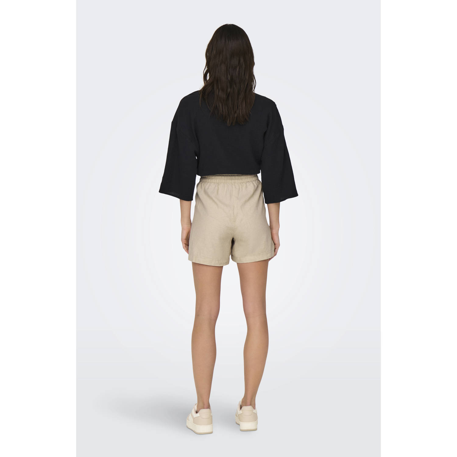 JDY straight high waist casual short crème