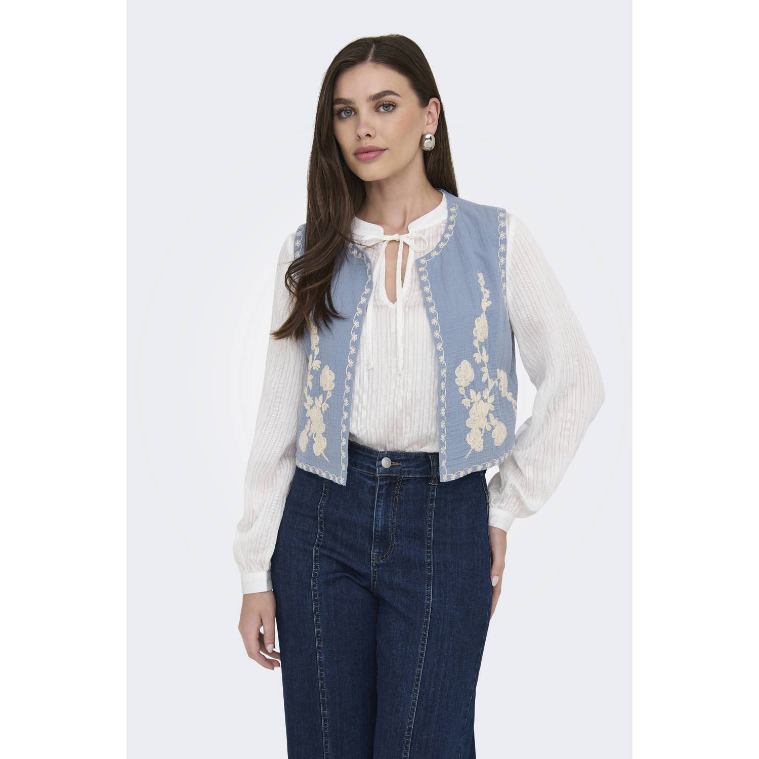 JDY gilet blauw