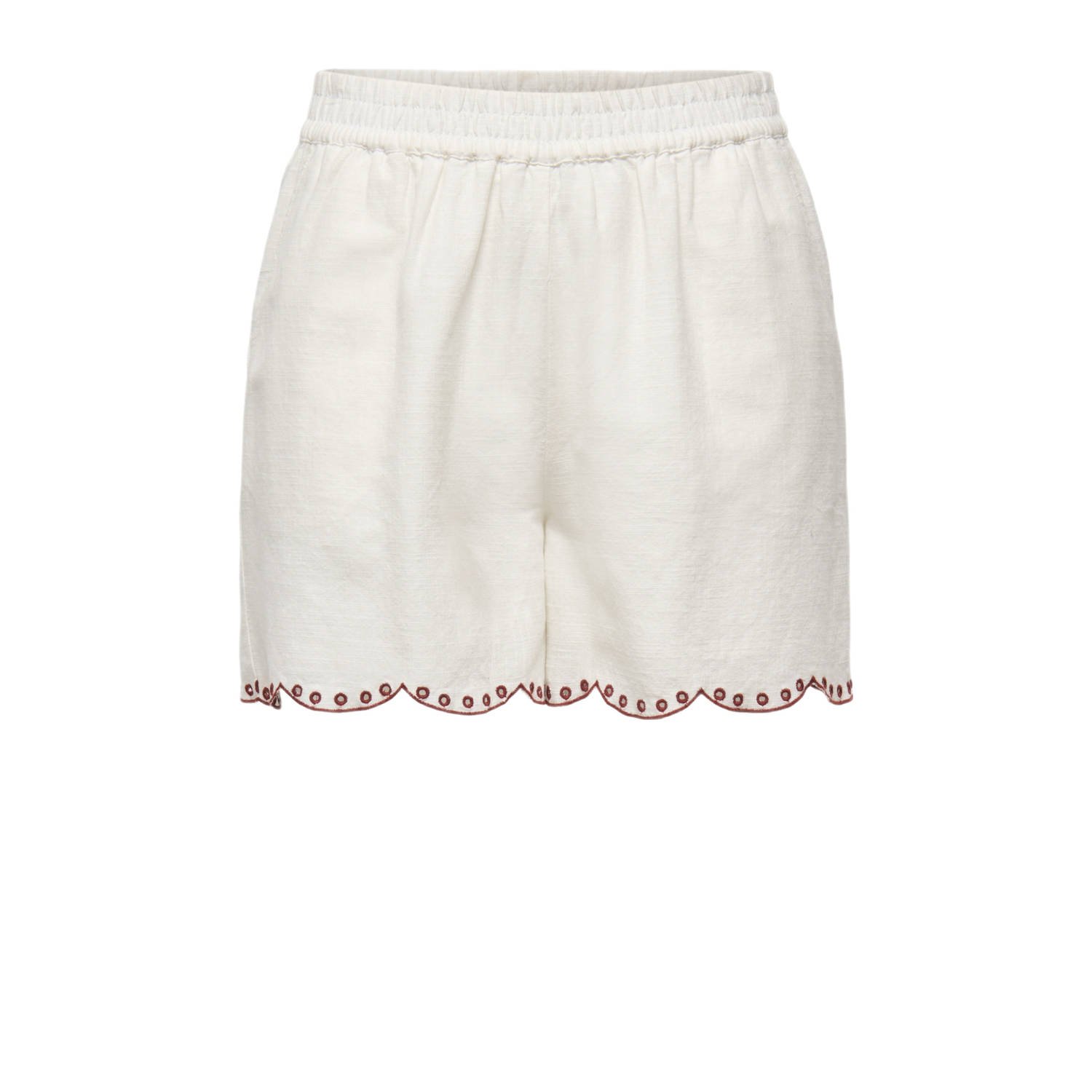 JDY wide leg regular waist casual short ecru