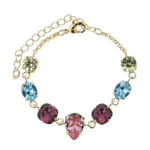 gold plated armband met Swarovski kristallen Cally goudkleurig/multi