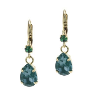 gold plated oorbellen met Swarovski kristallen Classic