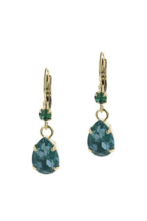 gold plated oorbellen met Swarovski kristallen Classic