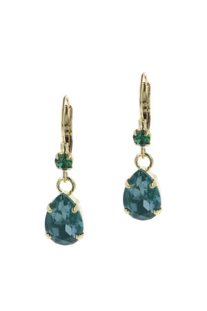 gold plated oorbellen met Swarovski kristallen Classic