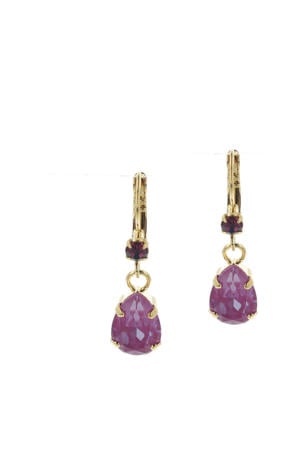 gold plated oorbellen met Swarovski kristallen Classic Orchid Ignite