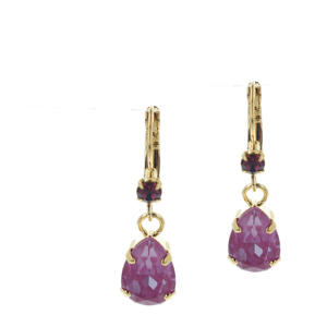gold plated oorbellen met Swarovski kristallen Classic Orchid Ignite