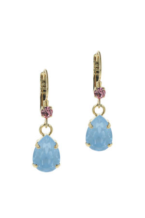 gold plated oorbellen met Swarovski kristallen Classic Sky Ignite