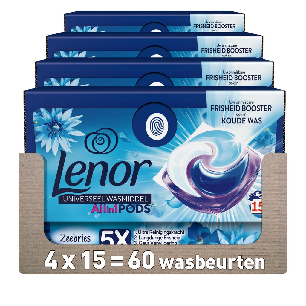Lenor PODS Wascapsules Zeebries - 4 x 15 Wasbeurten - 60 wasbeurten