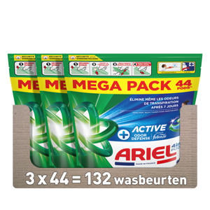 4in1 PODS +Actieve Geurbestrijding Wasmiddelcapsules - 3 x 44 Wasbeurten - 132 wasbeurten