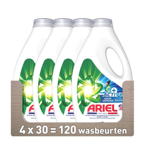 Ariel Vloeibaar Wasmiddel +Active Odor Defense - 4 x 30 Wasbeurten - 120 wasbeurten afbeelding