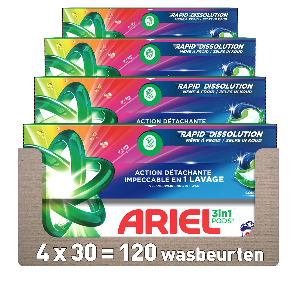 Ariel 3in1 PODS Wasmiddelcapsules Kleur - 4 x 30 Wasbeurten - 120 wasbeurten