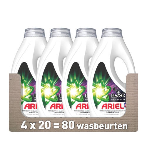 Ariel Vloeibaar +Black Protection Wasmiddel - 4 x 20 Wasbeurten - 80 wasbeurten afbeelding
