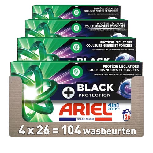 Ariel 4in1 PODS +Black Protection Wasmiddelcapsules - 4 x 26 Wasbeurten - 104 wasbeurten afbeelding
