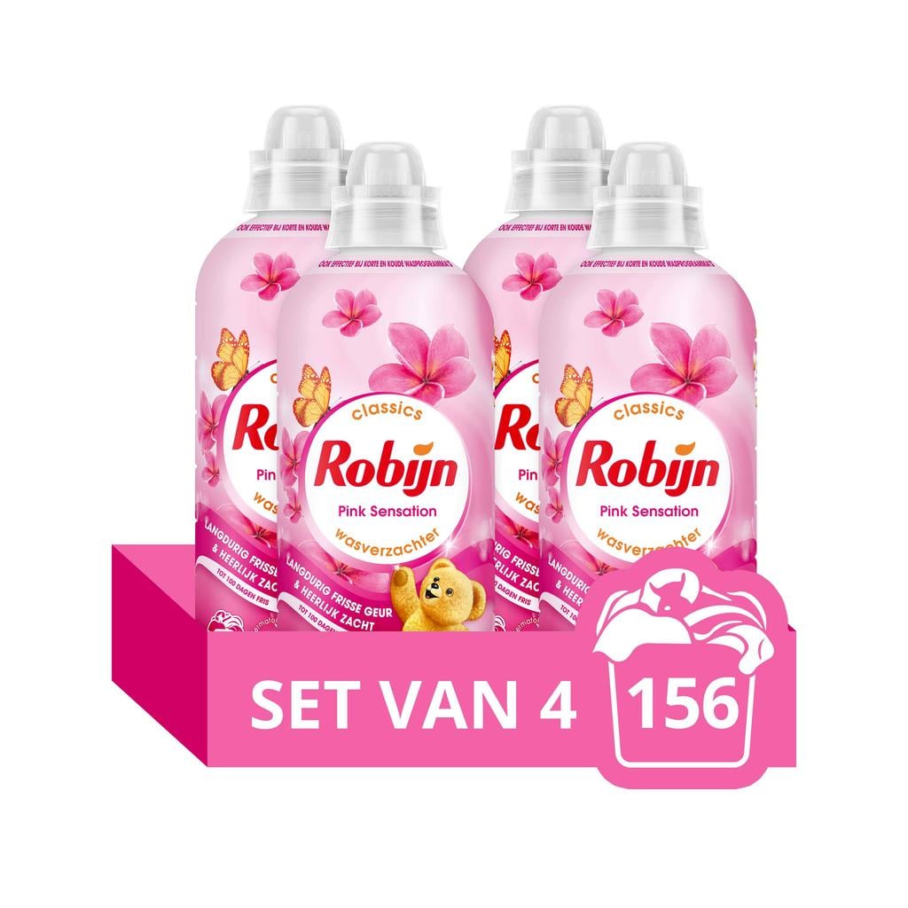 Robijn Classics Pink Sensation wasverzachter - 4 x 39 wasbeurten - 156 wasbeurten