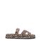 Poelman Mag suède slippers met panterprint beige/zwart