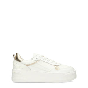 Cana  leren sneakers wit/goud
