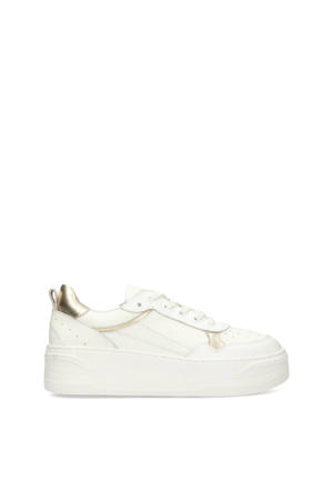 Cana  leren sneakers wit/goud