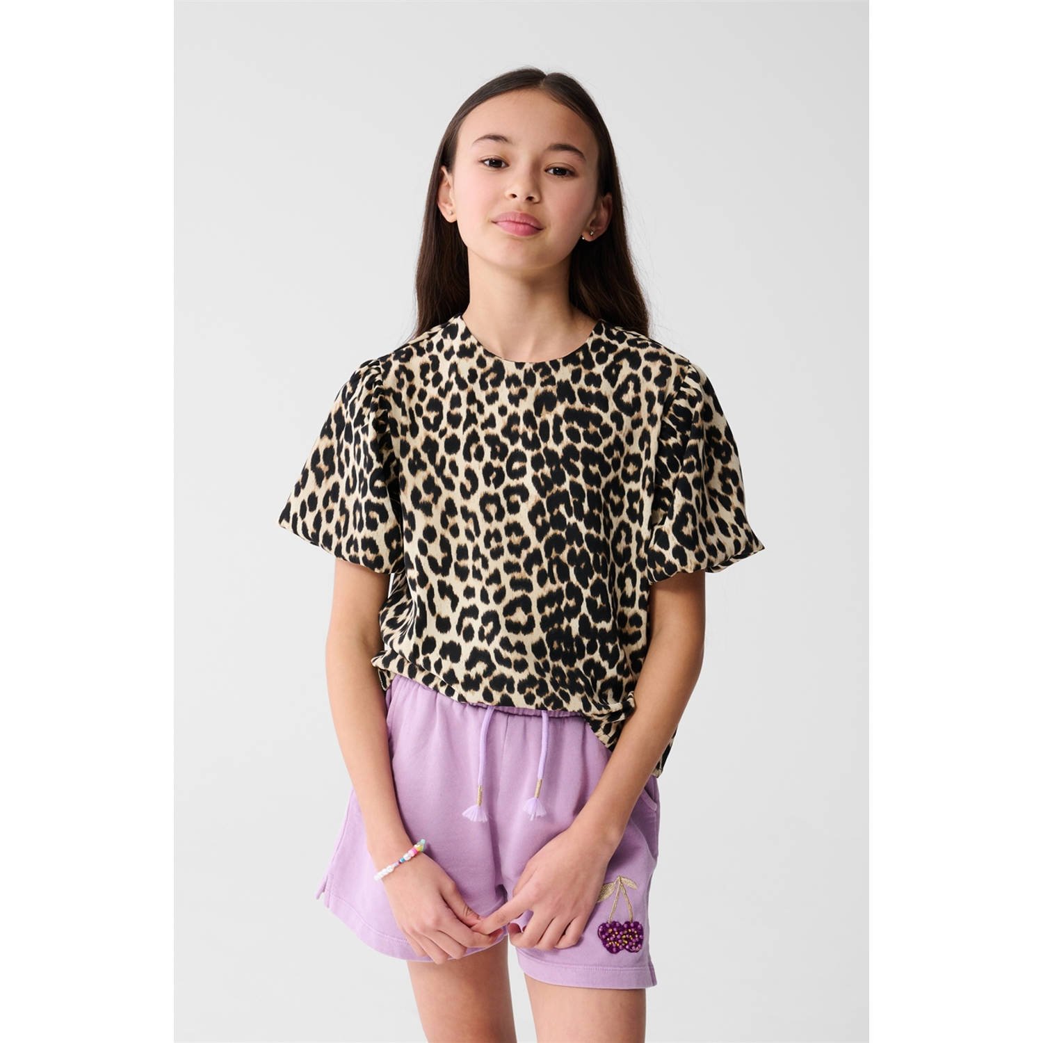 Shoeby T-shirt bruin beige zwart