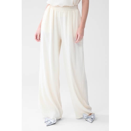 Shoeby wide leg high waist broek ecru afbeelding