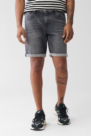 denim regular denim short grijs