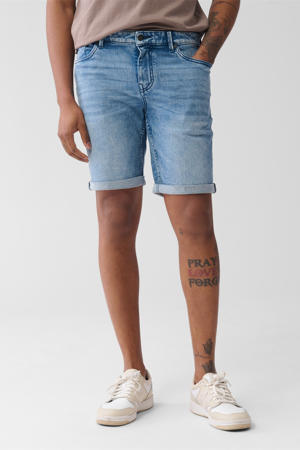 regular denim short blauw