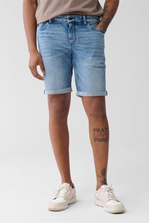 regular denim short blauw