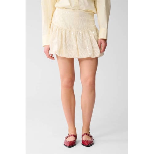 Shoeby mini rok met pailletten ecru afbeelding