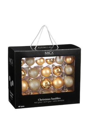 Kerstballen glas goud - 42 stuks  (ø7 cm)