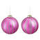 Mica Decorations Kerstballen glas streep fuchsia lila - 2 stuks  (ø10 cm)