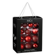 thumbnail: Mica Decorations Kerstballen glas rood - 26 stuks  (ø7 cm)