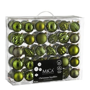 kerstballen onbreekbaar d.groen - 60 stuks Ø7cm (ø7 cm)