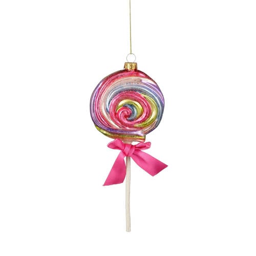 Mica Decorations kerstornament lolly - glas - roze afbeelding