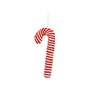 kerstornament zuurstok - kunststof - rood