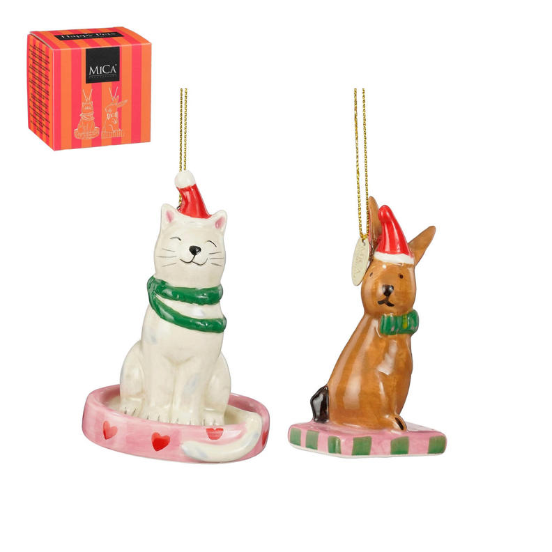 The Christmas Shop | Inge Glas kerstornament - Zwarte kat - Met kerststrik The Christmas Shop | Inge Glas kerstornament - Zwarte kat - Met kerststrik