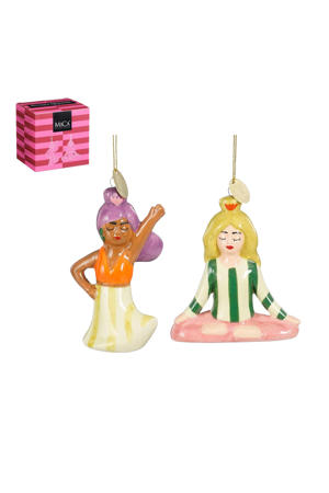kerstornament cadeau set meisje (2 stuks)