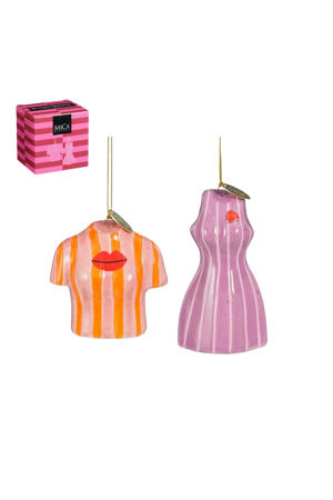 kerstornament cadeau set - jurk - t-shirt (2 stuks)