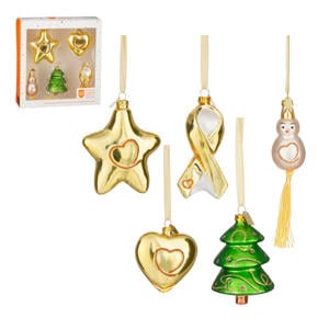 kerstornament glas - goud (5 stuks)