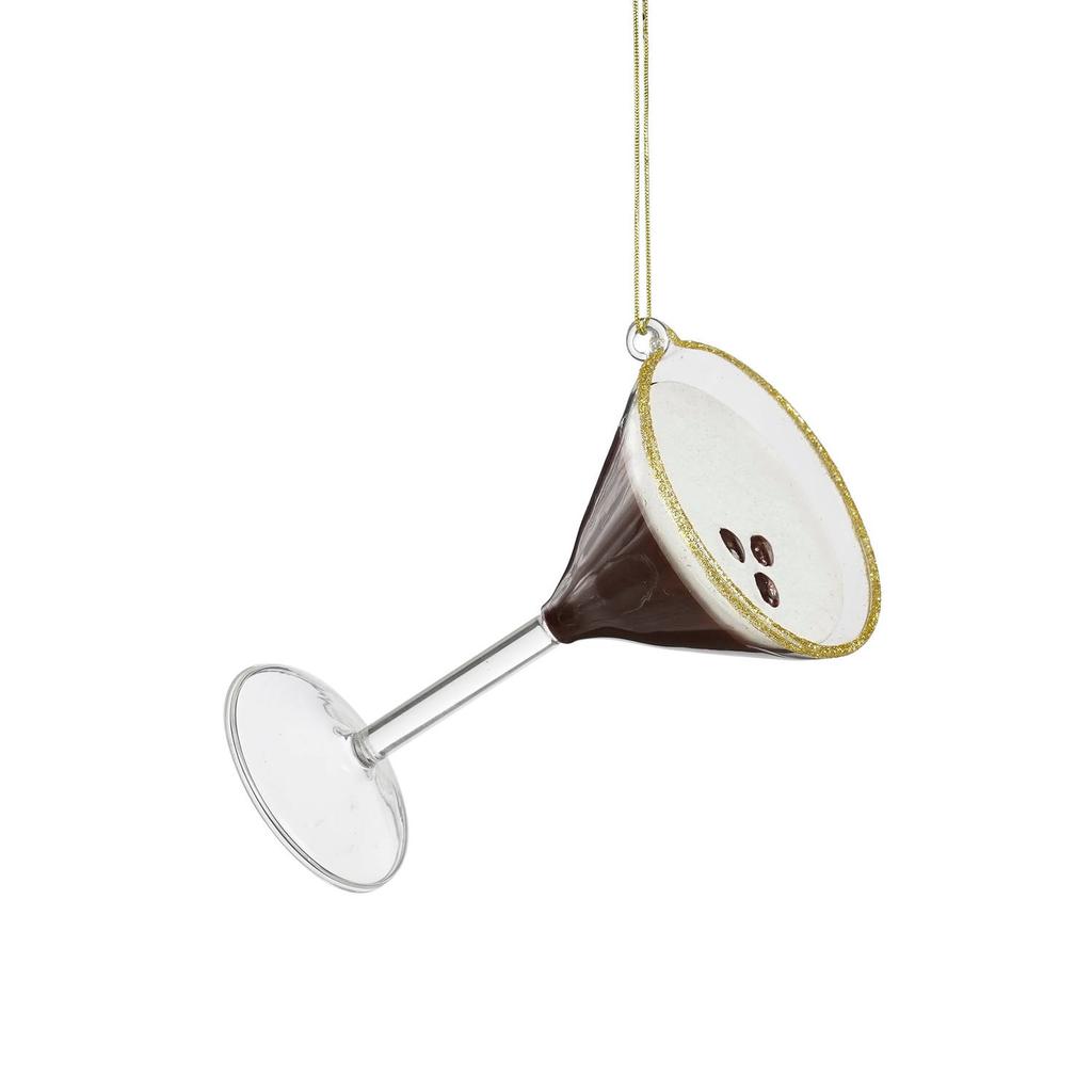 Mica Decorations kerstornament Espresso Martini - glas - bruin
