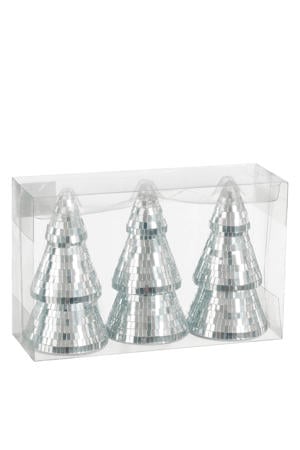 kerstornament spiegel boom zilver (3 stuks)
