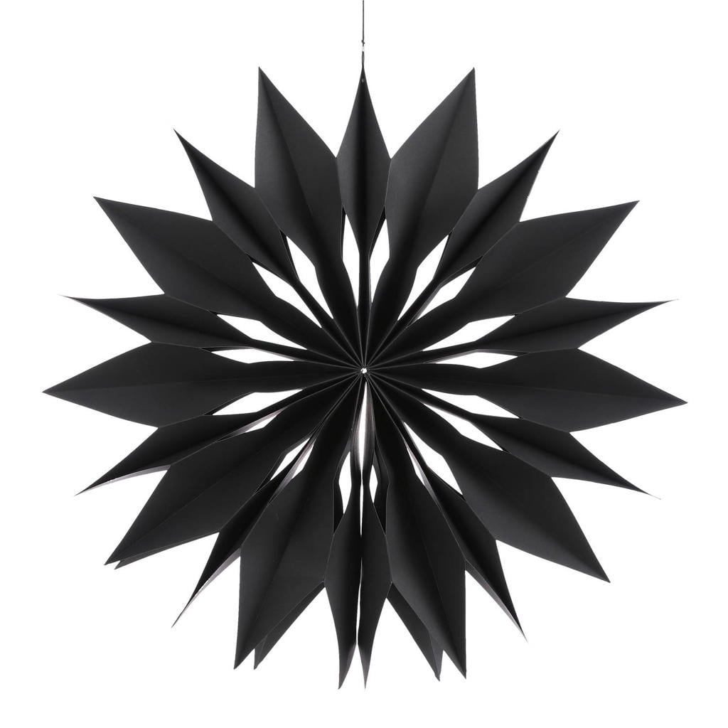 Mica Decorations kerstster 60cm - zwart - papier