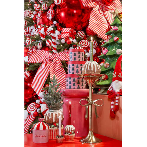 Mica Decorations kerstornament zuurstok - kunststof - rood (2 stuks) afbeelding