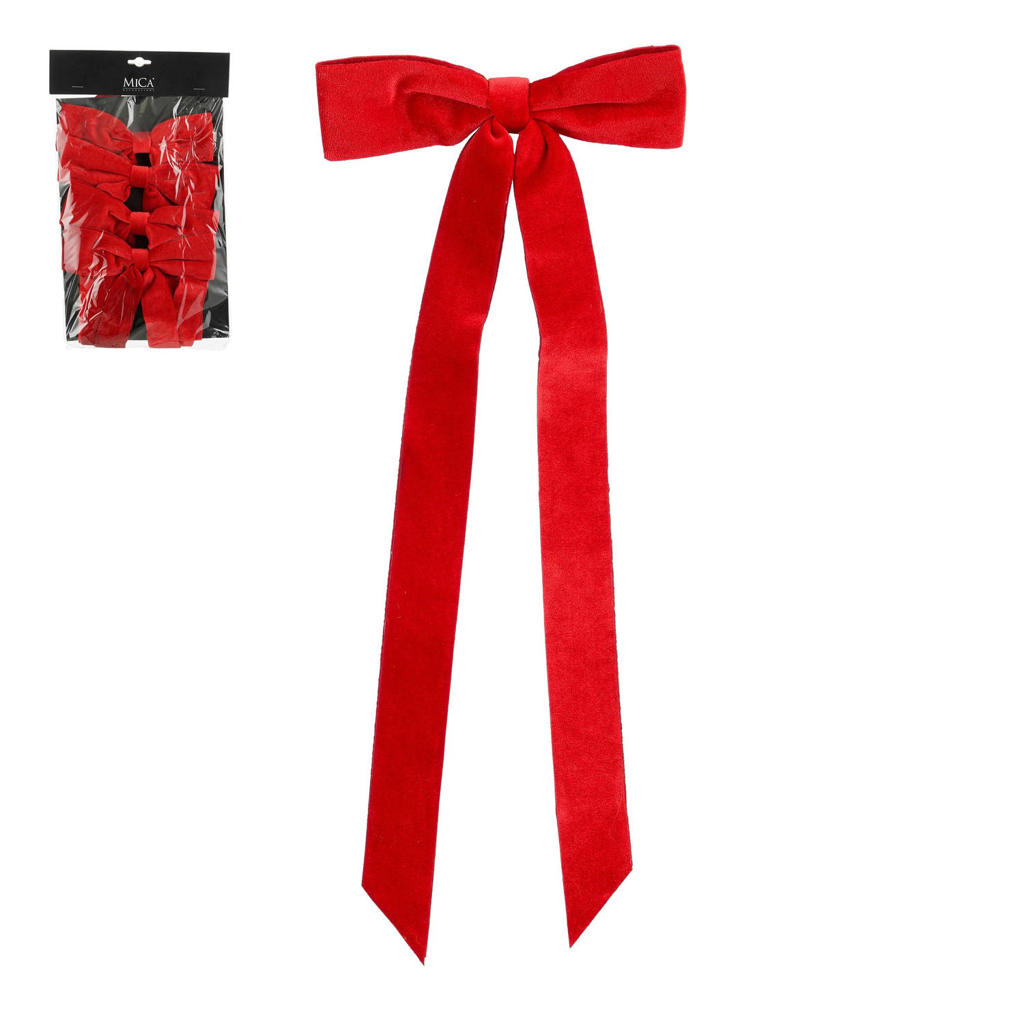 Mica Decorations kerststrik rood (4 stuks)