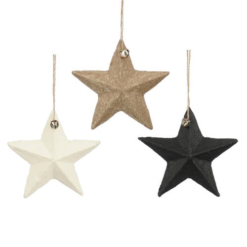 Mica Decorations kerstornament ster - papier - multi color (3 stuks) afbeelding