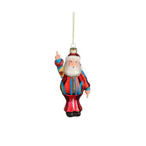 kerstornament kerstman - glas - rood