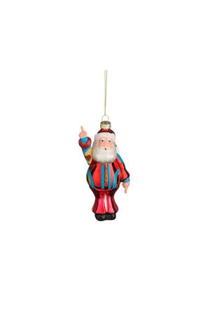 kerstornament kerstman - glas - rood
