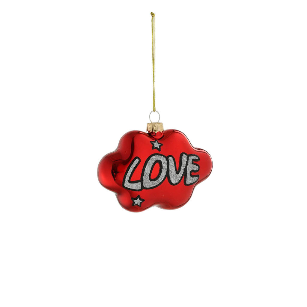 Mica Decorations kerstornament LOVE - glas - rood