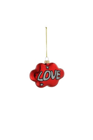 kerstornament LOVE - glas - rood